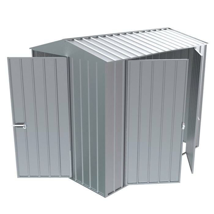 Build-a-Shed  1.5x 2.3 x 2.3m  Gable Double Hinged Side Door Shed - Zinc