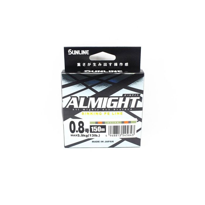 Sunline Almight x5 150m Olive Sinking Braid Fishing Line 13lb