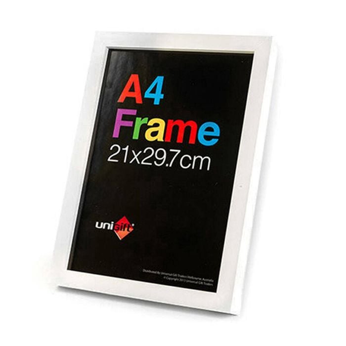 Unigift Wooden/Glass Poster Picture Photo Frame A4 21x29.7cm White