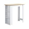 Oikiture Bar Table Dining With Storage Shelf