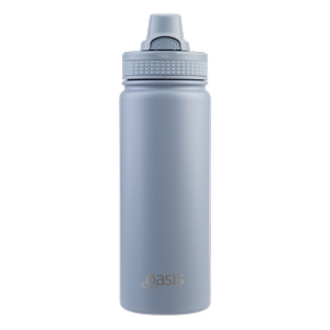 Oasis Challenger Stainless Steel Quick Release Drink Bottle 550ml - Hazy Blue