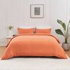 LINENOVA Cotton Waffle Duvet Doona Quilt Cover Set - Super King,Rust