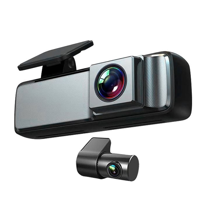 Elinz Dual Lens No Screen 1080P Dash Cam 720P Rear Camera WiFi App Control Supercapacitor Compact Discreet Car DVR