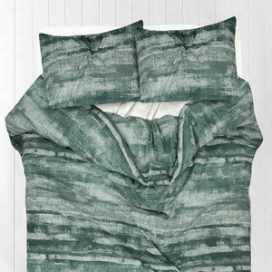 Amson Pure Cotton Queen Quilt Cover Set With Extra Standard Pillowcases - Eden Sage