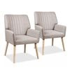 Artiss 2X Armchair Faux Fabric Beige
