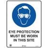 Pinnacle 400 x 300mm Poly Eye Protection Must Worn On This Site Sign
