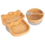 Tiny Dining 3pc Bamboo Llama Baby Feeding Set with Suction Cup