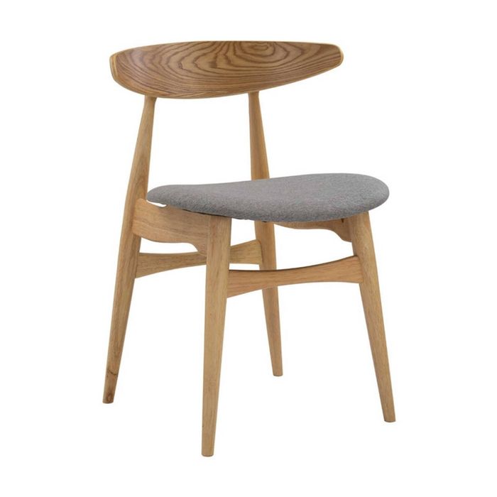 Modern Furniture Tricia 52x75cm Dining Chair - Oak & Grey