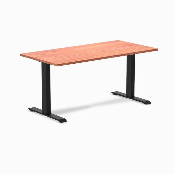 Desky Fixed Height Red Cedar Softwood Desk 150x75cm Matte Black Leg