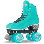 Crazy Skates EVOKE Leather Suede Roller Skates - Teal