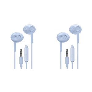 2PK Liquid Ears Everyday 3.5mm Wired Bud Earphones with Mic Blue