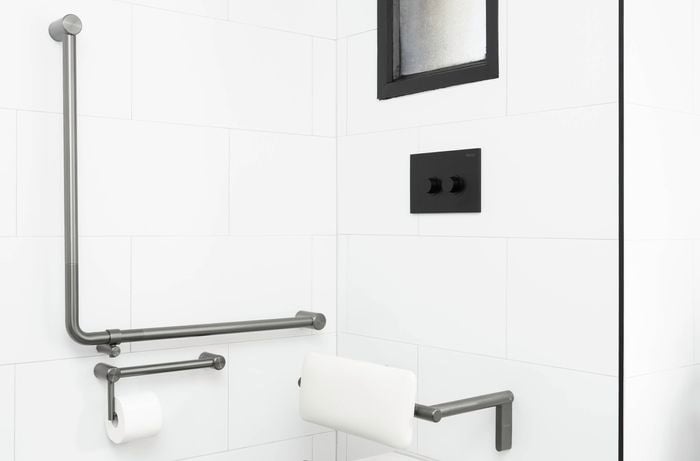 Add sturdy grab rails for added support for stability and safety 