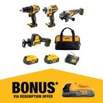 DeWALT 18V XR 5.0Ah 4 Piece Combo Kit DCZ409P2-XE