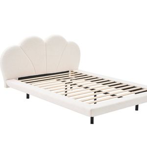 Joleen Boucle Bed Frame Cream - Queen