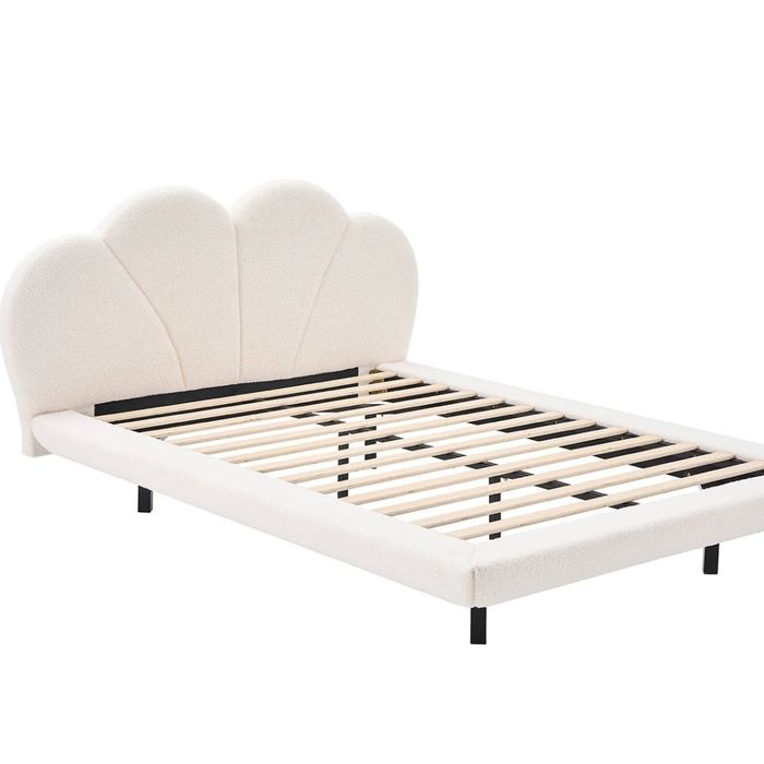 Joleen Boucle Bed Frame Cream - Queen
