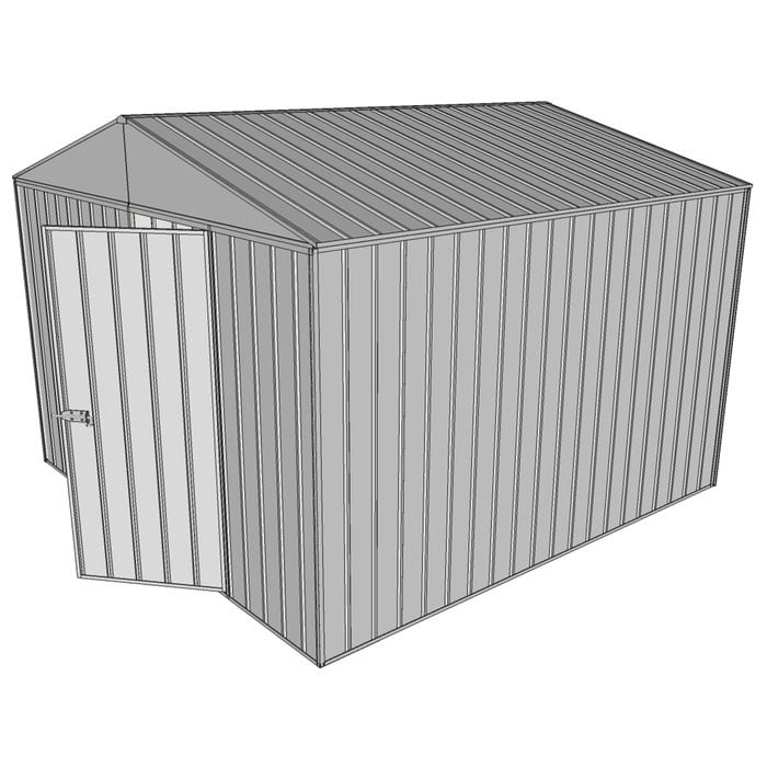 Build-a-Shed  3 x 3 x 2.3m Gable Single Hinged Door Shed - Zinc