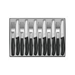Victorinox Classic 12pc Steak Knife and Fork Set Black
