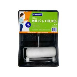 Pro Renovator 180mm Walls And Ceilings 3 Piece Polyester Mini Roller Kit