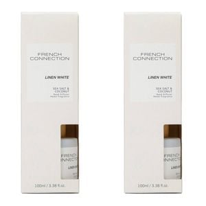 2PK French Connection Linen White Sea Salt & Coconut Liquid Diffuser 100ml