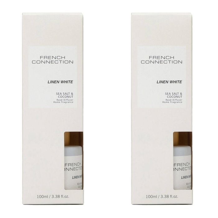 2PK French Connection Linen White Sea Salt & Coconut Liquid Diffuser 100ml