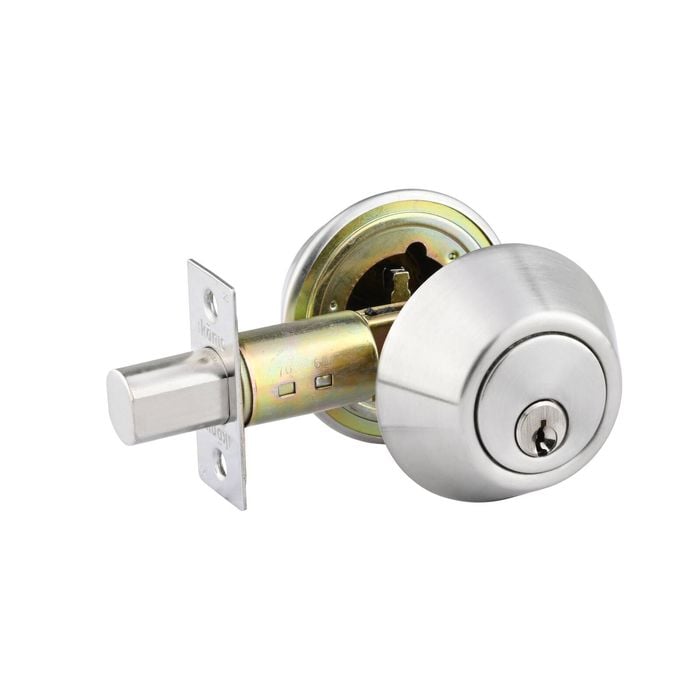 Ikonic Brushed Nickel Double Cylinder Deadbolt