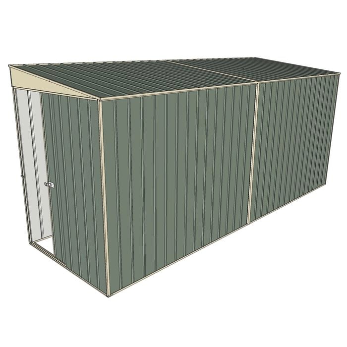Build-a-Shed 1.5 x 4.5 x 2m Skillion Shed without Side Doors - Green