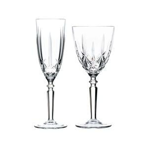 RCR Crystal Orchestra Cut Glass Wine Glasses and Champagne Flutes - 290ml, 200ml - 12pc Set