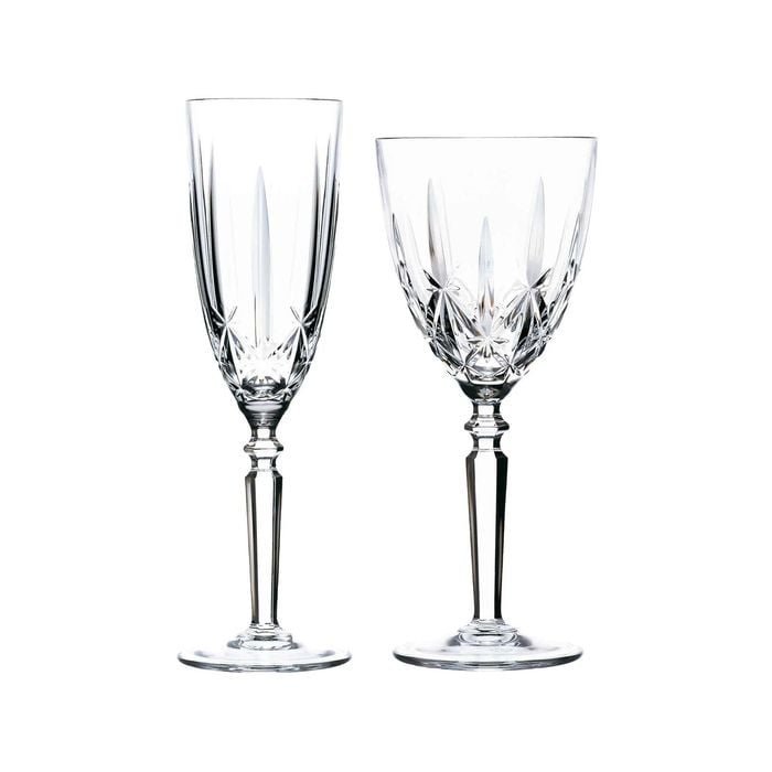 RCR Crystal Orchestra Cut Glass Wine Glasses and Champagne Flutes - 290ml, 200ml - 12pc Set