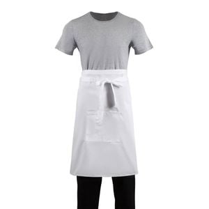 Whites Classic Chefs Clothing Bistro Apron Polycotton With Pocket White Commercial Kitchen Hospitality Wear