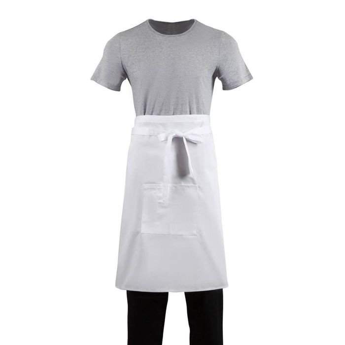 Whites Classic Chefs Clothing Bistro Apron Polycotton With Pocket White Commercial Kitchen Hospitality Wear