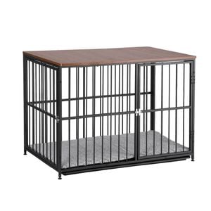 I.pet Extra Large Dog Crate Furniture 107cm Dog Cage Puppy Pet Wooden Black