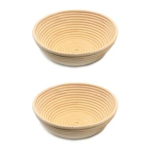 2PK Brunswick Bakers Round Rattan 25cm Bread Banneton Basket Sourdough Basket