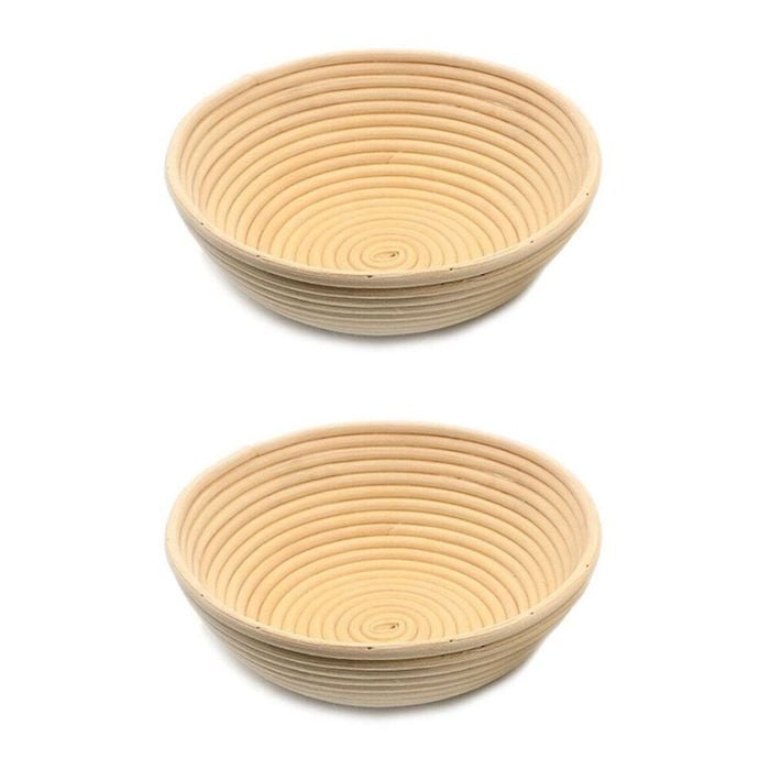 2PK Brunswick Bakers Round Rattan 25cm Bread Banneton Basket Sourdough Basket