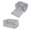 Ufurniture Kids Sofa 2 Seat Toddler Armchair Couch Children Fold out Play Couch Convertible Lounge Sofa Bed Grey