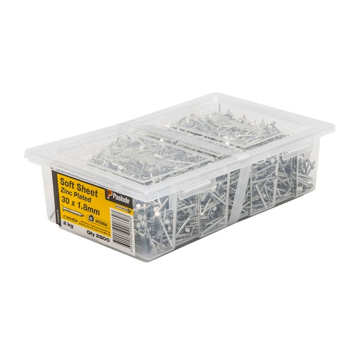 Paslode 30 x 1.8mm 2kg Zinc Plated Soft Sheet Nail - 2800 Pack