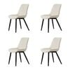 Familand Dining Chairs Set of 4 Padded Seat Kitchen Living Room Chair Leather in Cream