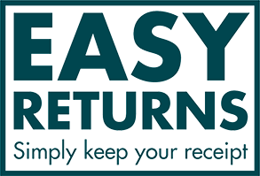 Easy Returns - Simply keep your receipt