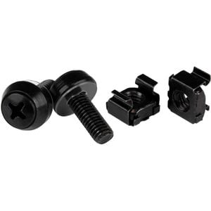 Startech.com M6 X 12mm - Screws And Cage Nuts - 100 Pack, Black - M6 Mounting Screws & Cage Nuts For Server Rack & Cabinet