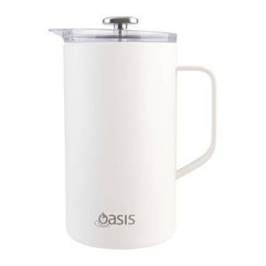 Oasis Oasis Stainless Steel Double Wall Insulated Coffee Press 8 Cup Alabaster
