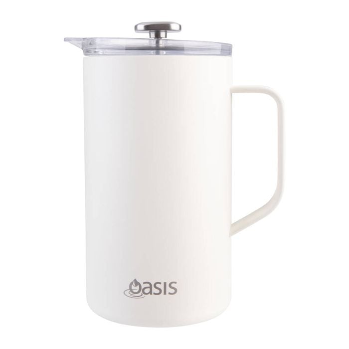 Oasis Oasis Stainless Steel Double Wall Insulated Coffee Press 8 Cup Alabaster