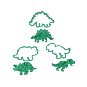 Professional Bake 6 Piece Cookie Stamp & Cutter Set Dinosaur Soffritto
