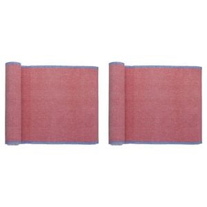 2PK Porto Lola Polycotton Ribbed Table Runner 33x180cm Fuchsia