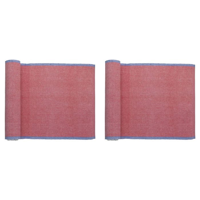 2PK Porto Lola Polycotton Ribbed Table Runner 33x180cm Fuchsia