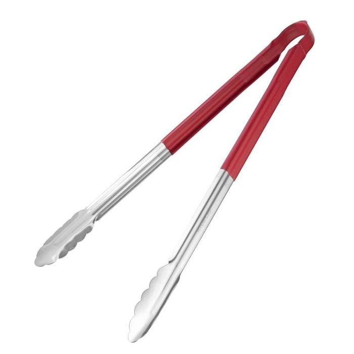 Hygiplas Serving Tong Colour Coded Red 405mm Kitchen Utensil Bbq Tongs Catering Tool