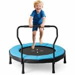 Costway Kids Trampoline Round Bouncer Activity Center Blue