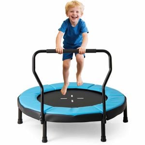 Costway Kids Trampoline Round Bouncer Activity Center Blue