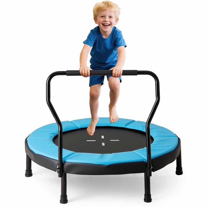 Costway Kids Trampoline Round Bouncer Activity Center Blue