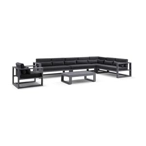 Santorini Package C In Charcoal With Denim Grey Cushions - Charcoal Aluminium