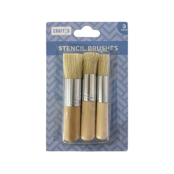 Crafted Assorted Stencil Paint Brushes - 3 Pack