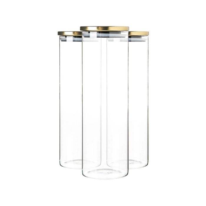 Argon Tableware Glass Storage Jars with Metal Lids - 2 Litre - Pack of 3